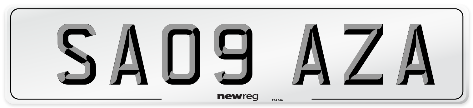 SA09 AZA Number Plate from New Reg